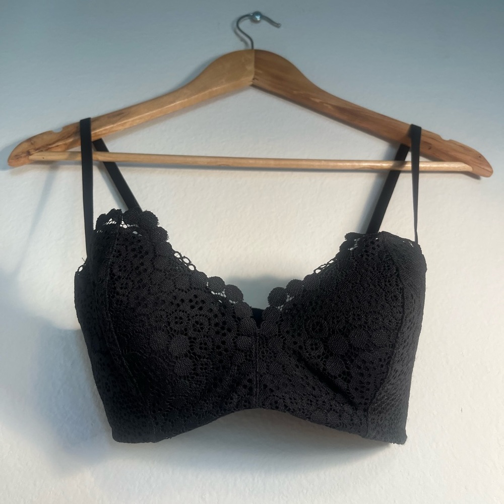 H&M Black Lace Push-up Bralette 34C